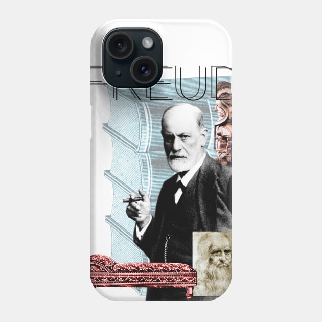 Sigmund Freud Collage Portrait Phone Case by Dez53