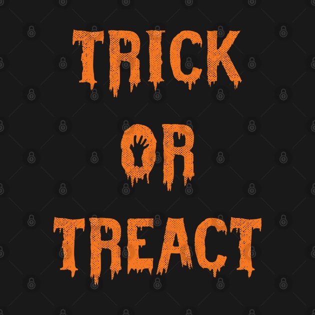 Halloween 'trick or treat' orange typography on black by SamridhiVerma18