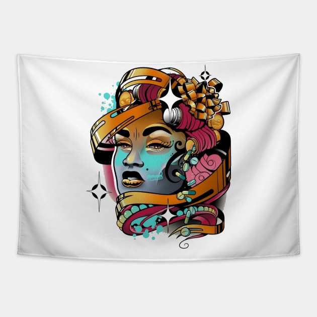 face and pill Tapestry by weirdesigns