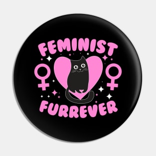 Feminist Furrever Cute Cat Feminism Pin