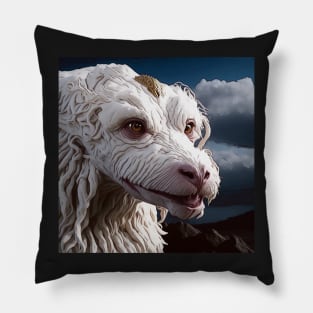 Falkor The Luck Dragon From The Neverending Story, AI Generated Art Pillow