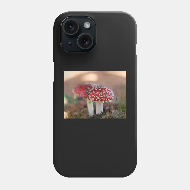 Toadstools couple with nice bokeh Christmas card Phone Case by fantastic-designs