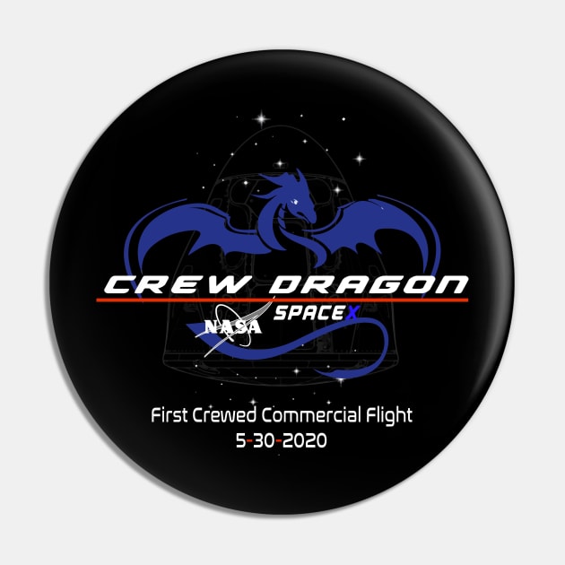 Crew Dragon Module Stars Crewed Flight Pin by Prolifictees