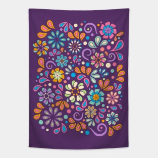 Retro Hippie Vintage Design Tapestry