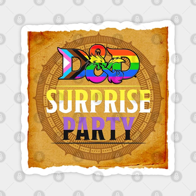 D&D Surprise party Pride - Non-Binary Flag Magnet by DraconicVerses