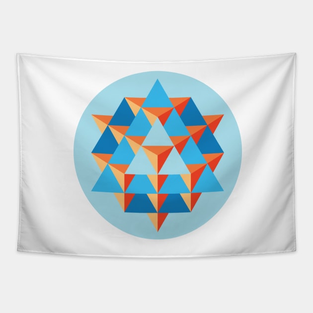 64 Tetrahedron Grid Tapestry by GalacticMantra