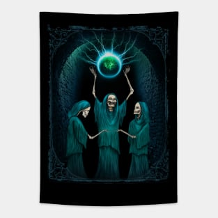 Gothic Skeleton Witches Tapestry