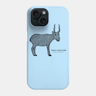 Saiga Antelope with Common and Scientific Name - animal design Phone Case