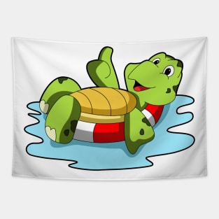 Turtle at Swimming in Water Tapestry