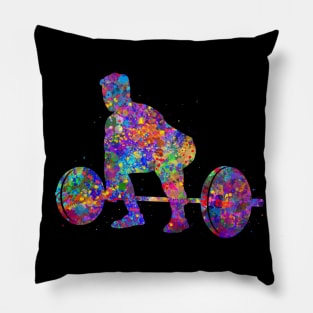 Weightlifter watercolor art Pillow