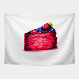 Red Strawberry Crepe Cake Tapestry