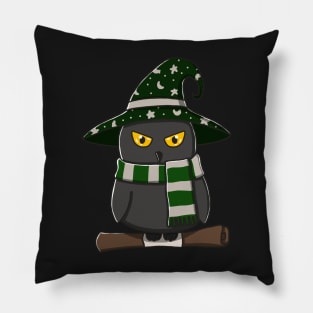 Black Owl In Witch Costume Pillow