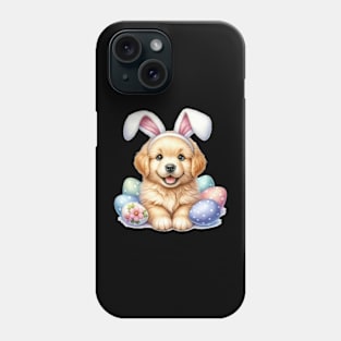 Puppy Golden Retriever Bunny Ears Easter Eggs Happy Easter Phone Case