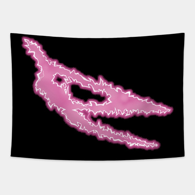 Power Skull - Pterodactyl Pink Tapestry by DCLawrenceUK