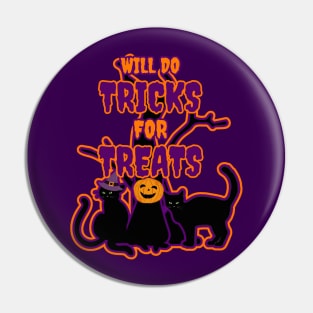 Spooky Cats Will do Tricks for Treats Pin