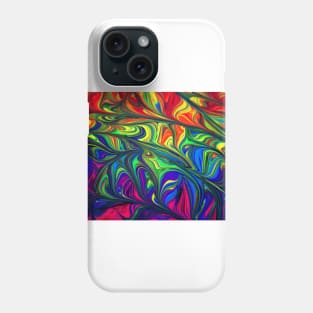 Blue green and red abstract illustration Phone Case