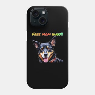 Laylah says... Free Mom Hugs Rainbow Text Pink Phone Case