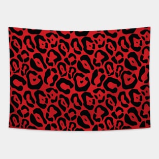 Red leopard animal pattern Tapestry