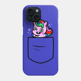 Funny Cute Kawaii Unicorn Cartoon Pocket Design Gift For Kids Phone Case