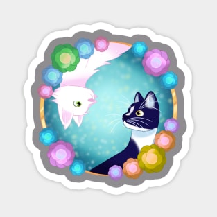 Cat Yin Yang Magnet