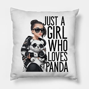 Just A Girl Who Loves Panda Pillow