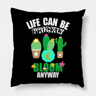 Succulent Cactus Prickly Plants Bloom Cute Funny Inspiration Pillow