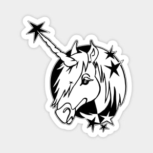 Minimal Line Art Christmas Unicorn Magnet