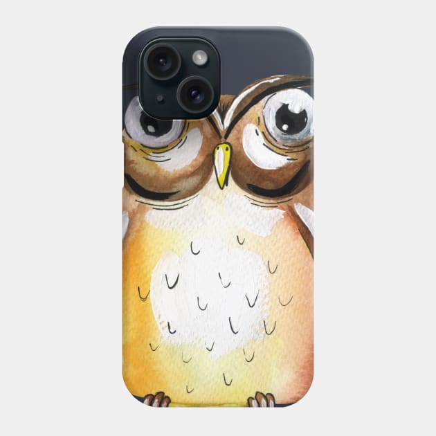 Cute Owl Illustration Kids Design Phone Case by CuteDesigns