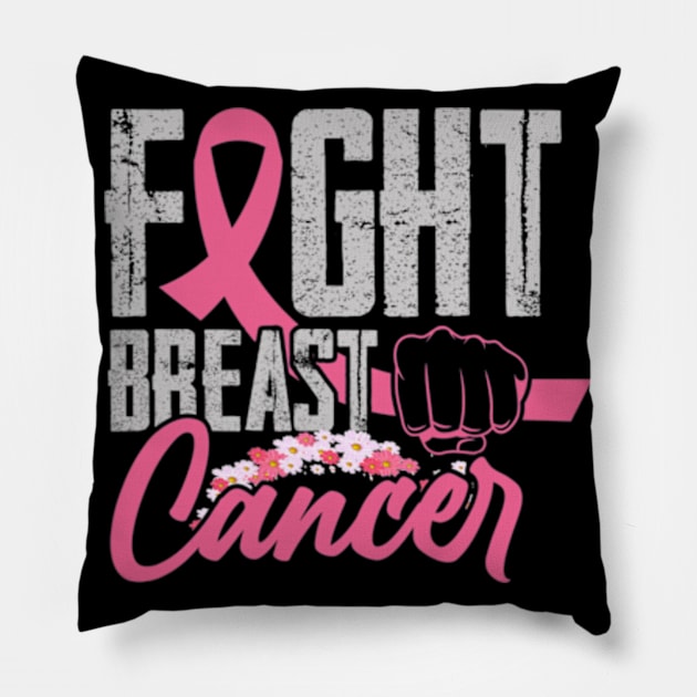 Fight Breast Cancer Awareness Boxing Glove Pillow by eldridgejacqueline