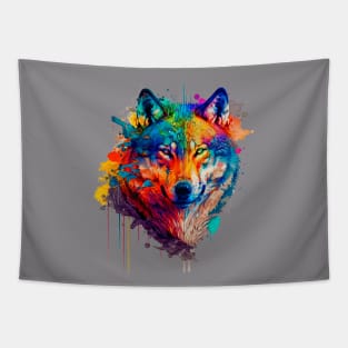 Painted Wolf Tapestry