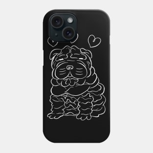 Shar Pei Love - White Line Phone Case