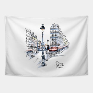 Typical Parisian street, France Tapestry