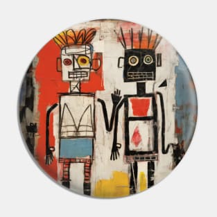 Basquiat Tarot Card The Lovers Abstract Painting Pin