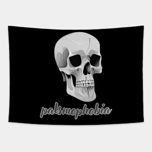 Palsmophobia skull t-shirt Tapestry