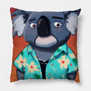 Koala with Hawaii Shirt Pillow