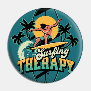 Surfing Therapy Pin