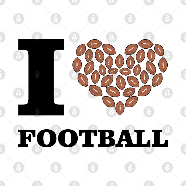 I Love American Football by DesignWood-Sport