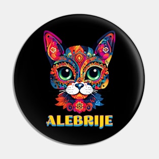 CAT ALEBRIJE COLORFUL KITTY Feline Design Pin