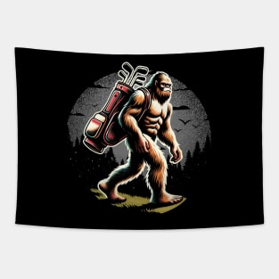 Golfing Bigfoot Tapestry