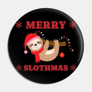 Merry Slothmas Christmas Lights Pin