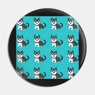 Siberian Husky Pattern Cartoon Pin