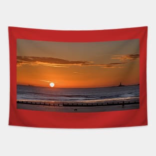 North Sea Sunrise Panorama Tapestry