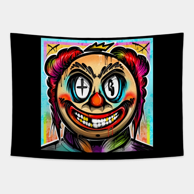 Graffiti Clown Tapestry by Graffitidesigner