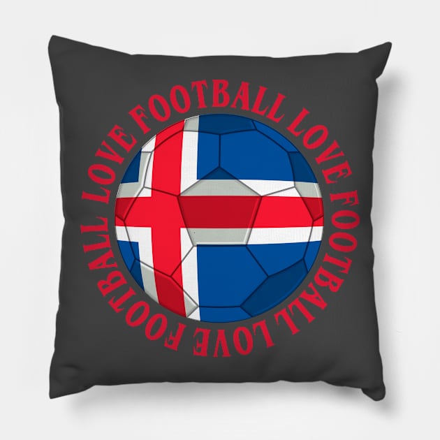 ICELAND- Icelandic Cross Football Soccer Icon Pillow by IceTees