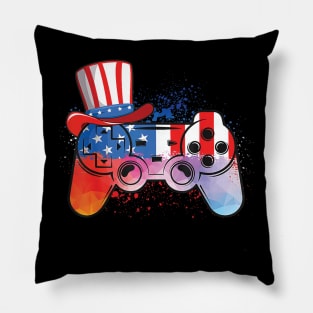 Tie Dye Video Game Controller USA Flag 4th Of July Patriotic Pillow