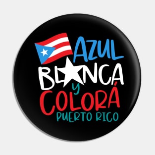 Puerto Rico Azul, Blanca y Colorá Pin