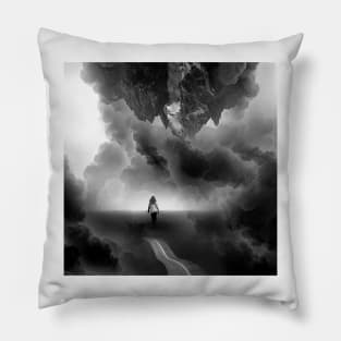 Call me Home a Black and White Collage Pillow