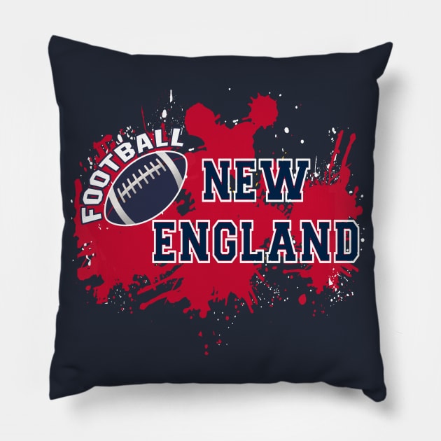 New England Football Retro Vintage Boston For Game Day Pillow by Hong Lien 