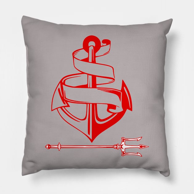 Anchor & Trident Pillow by HelenarShop