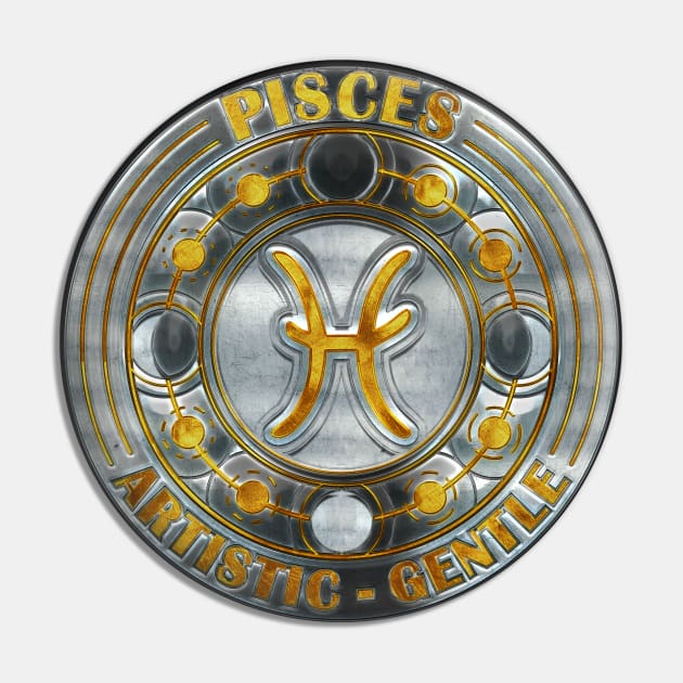 Chrome Pisces Pin by FallingStar